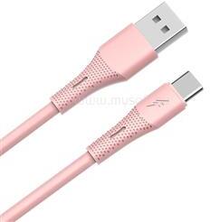 AVAX CB3303 18W USB-A - USB-C gyorstöltő szilikon kábel, 1.5 m, rózsaszín (AVAX_CB3303) (AVAX_CB3303)