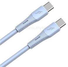 AVAX CB3308 60W USB-C gyorstöltő szilikon kábel, 1.5 m, világoskék (AVAX_CB3308) (AVAX_CB3308)