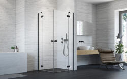 Radaway Essenza Black KDD szögletes fekete zuhanykabin 100x80 átlátszó