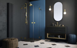 Radaway Essenza Pro Gold PDD íves arany zuhanykabin 80x100 átlátszó