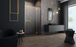 Radaway Essenza Pro Gold DWJ arany zuhanyajtó 130 átlátszó balos