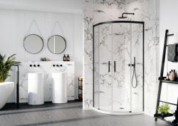 Radaway Idea Black PDD íves fekete zuhanykabin 120x80 átlátszó