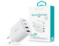 DEVIA Pro1 40W GaN QC hálózati gyorstöltő adapter fehér (ST137325)