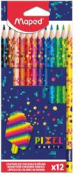 Maped Pixel Party színes ceruza készlet, háromszögletű, 12 szín (IMA862204)