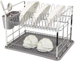 Bohmann BH-7330 kétszintes Edényszárító Kivehető, osztott evőeszköztartó 48×32×29.80 cm (BH-7330)