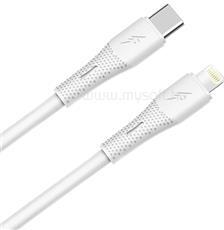 AVAX CB3310 27W USB-C - Lightning gyorstöltő szilikon kábel, 1.5 m, fehér (AVAX_CB3310) (AVAX_CB3310)