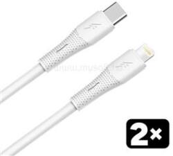 AVAX CB4304 2x 27W USB-C - Lightning szilikon töltőkábel csomag, 1.5 m, fehér (AVAX_CB4304) (AVAX_CB4304)