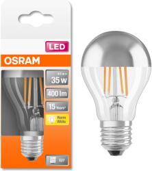 OSRAM LED izzó tükörrel, izzószálas, A60, E27, 4W (35W), 400 lm, meleg fény (2700K), Ezüst