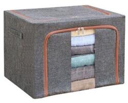 GERICOM Összecsukható tárolódoboz, cipzárral, 100 L, textil, 60x42x40 cm, fémkeret, stabil műanyag talp, szürke (PWSWFBNYVAE)