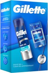Gillette Személyes Ápolási Ajándékszett: Gillette Clear Gel Cool Wave izzadásgátló stift dezodor, 70 ml + Gillette Series hűsítő borotvagél eukaliptusszal, 200 ml
