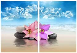  OEM Nyomtatott festmény, 100 x 70 cm, 2 db, virágos mintával