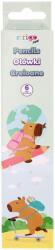 STRIGO Set 6 creioane HB Strigo SSC501 cu radiera, Seria Capybara, Pastel (SSC501)