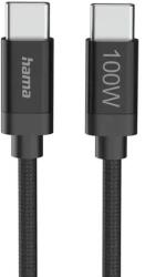 Hama Кабел за зареждане, "Fabric", USB-C - USB-C, 100 W, 3 m, Nylon, black (HAMA-201749) - xtreme