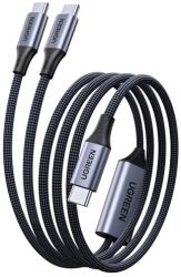 UGREEN L533 Adatkábel 2in1 Type-C - Type-C/Type-C, 200cm, Fekete