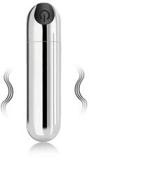 Guilty Toys Mini Glont Vibrator VibeX, 10 Moduri Vibratii, ABS, USB, Argintiu, 7.5 cm, Guilty Toys Vibrator
