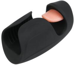 STD Stimulator Penis Blowjob, Vibrating&Tappping&Licking, Silicon, Negru, USB Magnetic, 14.5 cm