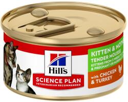 Hill's Science Plan 24x85g Hill's Science Plan Kitten & Mother Tender Mousse csirke és pulyka nedves macskatáp
