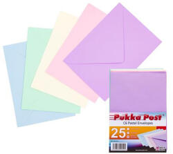 Pukka pad Boríték, C6, szilikonos, PUKKA PAD Pastel, vegyes színek 25db/csomag (9059-ENV)