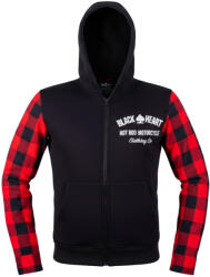 W-TEC Black Heart Motoros kapucnis pulóver W-TEC Black Heart Ramforge, húzózsinóros kapucni, elasztikus kötött szegély, előkészítés hát-, váll- és könyökvédőhöz piros-fekete XXL