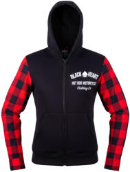 W-TEC Black Heart Női motoros kapucnis pulóver W-TEC Black Heart Ramforge, húzózsinóros kapucni, elasztikus kötött szegély, előkészítés hát-, váll- és könyökvédőhöz piros-fekete XS