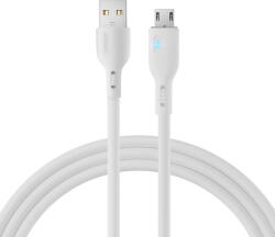 JOYROOM Cablu de date USB/micro USB, S-UM018A13, TPE flexibil, LED, alb, 2m