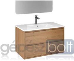 MOFÉM Mofém Evo 2 fiókos fali mosdószekrény Roble Honey 80x45x48 cm, Soft close fiókok F46208X28NW (F46208X28NW)