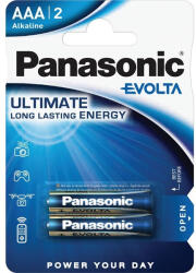 Panasonic EVOLTA LR03EGE/2BP 1, 5V AAA alkáli szupertartós mikroceruza elem 2 db/csomag