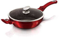 Berlinger Haus Metallic Burgundy mély serpenyő márvány bevonattal, fedővel, 32 cm (BH-1261N)