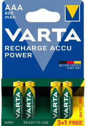 VARTA 56703101494 AAA 800mAh NiMh akku 3+1 db/bliszter