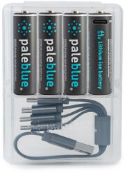 PALEBLUE PB-AA-C 4xAA 2000mAh USB-C újratölthető ceruza akkumulátor + töltőkábel