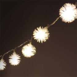 Iris Zúzmara alakú 3cm/10m/meleg fehér/80db LED-es/USB-s fényfüzér, fénydekoráció