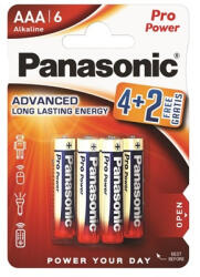 Panasonic LR03PPG/6BP 4+2F 1, 5V AAA alkáli tartós mikroceruza elem 6 db/csomag