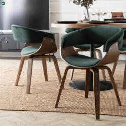 Mebel Elite GARY szék, velúr, zöld/dió