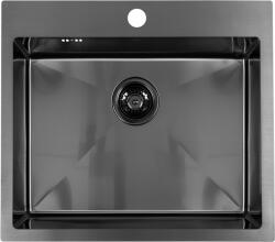 Laveo Malawi, 1 rekeszes rozsdamentes mosogató 580x500x200 mm, grafit, LAV-SLM_510T (LAV-SLM_510T)