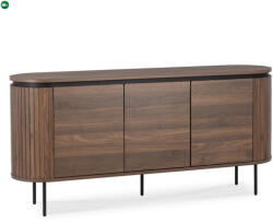 Mebel Elite BECK ovális/ívelt háromajtós komód, 160 cm, dió