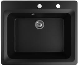 NERO Gránit Mosogató NERO Italia + Szifon Készlet Matt Fekete