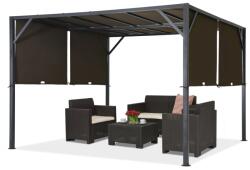 Garden Point Santorini 4 x 4m barna Garden Point fém terasz pergola 4 x 4m barna (GAP1141)