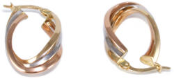 Ékszershop Három soros tricolor ovál arany fülbevaló (1335233)
