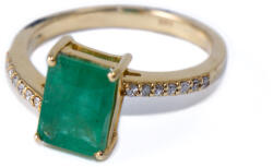 Ékszershop Gyémántos smaragd arany gyűrű (1330981)