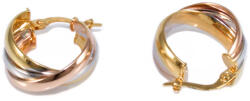 Ékszershop Három soros tricolor pici arany karika fülbevaló (1329818)