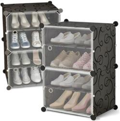 Hurtnet HÖGLER Moduláris Push-Fit cipős szekrény könyvespolc bútor, fekete, (3409)