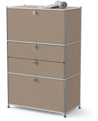 Tchibo - /Cn3 fém komód 2 lenyíló ajtóval és 2 fiókkal, szürkésbarna