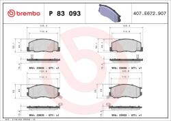 BREMBO Sada brzdových platničiek kotúčovej brzdy BREMBO P 83 093 (P 83 093)