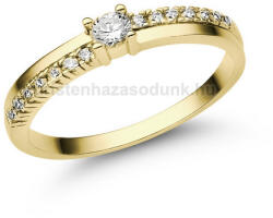  E311SC - CIRKÓNIA köves Sárga arany Eljegyzési Gyűrű (E311SC)