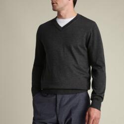 Charles Tyrwhitt Pure Merino V-Neck Jumper - Charcoal - XXXL