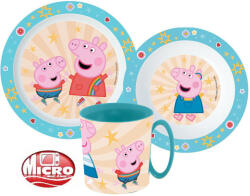 Peppa malac Kindness étkészlet, micro műanyag szett bögrével 350 ml