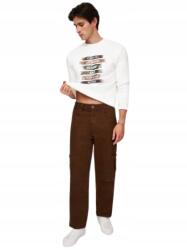 Shein Férfi Farmer Barna Cipzáras Hosszú 31 FEJ6C (SM2307103333773742)