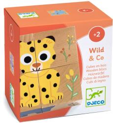 DJECO Fa kirakós kockák Barátok a vadonból (DJ01904)