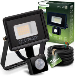 Lumileds ZONER LED reflektor 20W 1800LM 4000K IP65 fekete LUMILED mozgásérzékelő (LUMNAS1660)