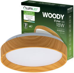 Lumileds LED Mennyezeti Lámpatest Felületre Szerelhető Panel Mennyezeti Lámpatest WOODY 18W 4000K Kerek IP44 27cm LUMILED (LUMPLA322)
